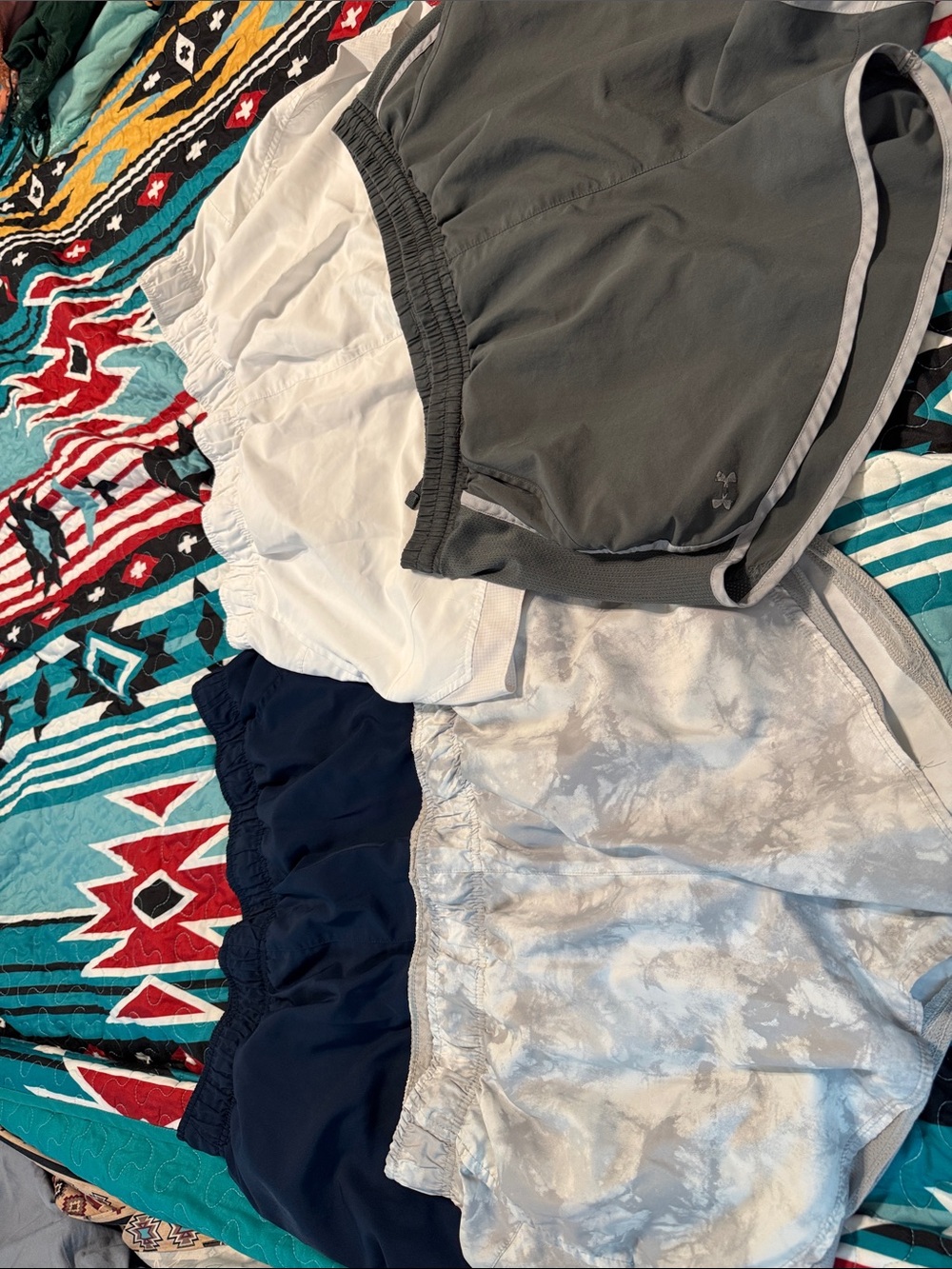 Athletic Works Girls' Gray, White & Navy Athletic Shorts Trio